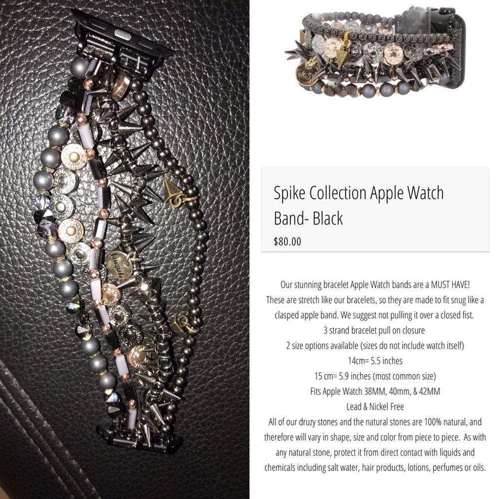 Erimish Apple Watch Band- Spike Collection (Black)